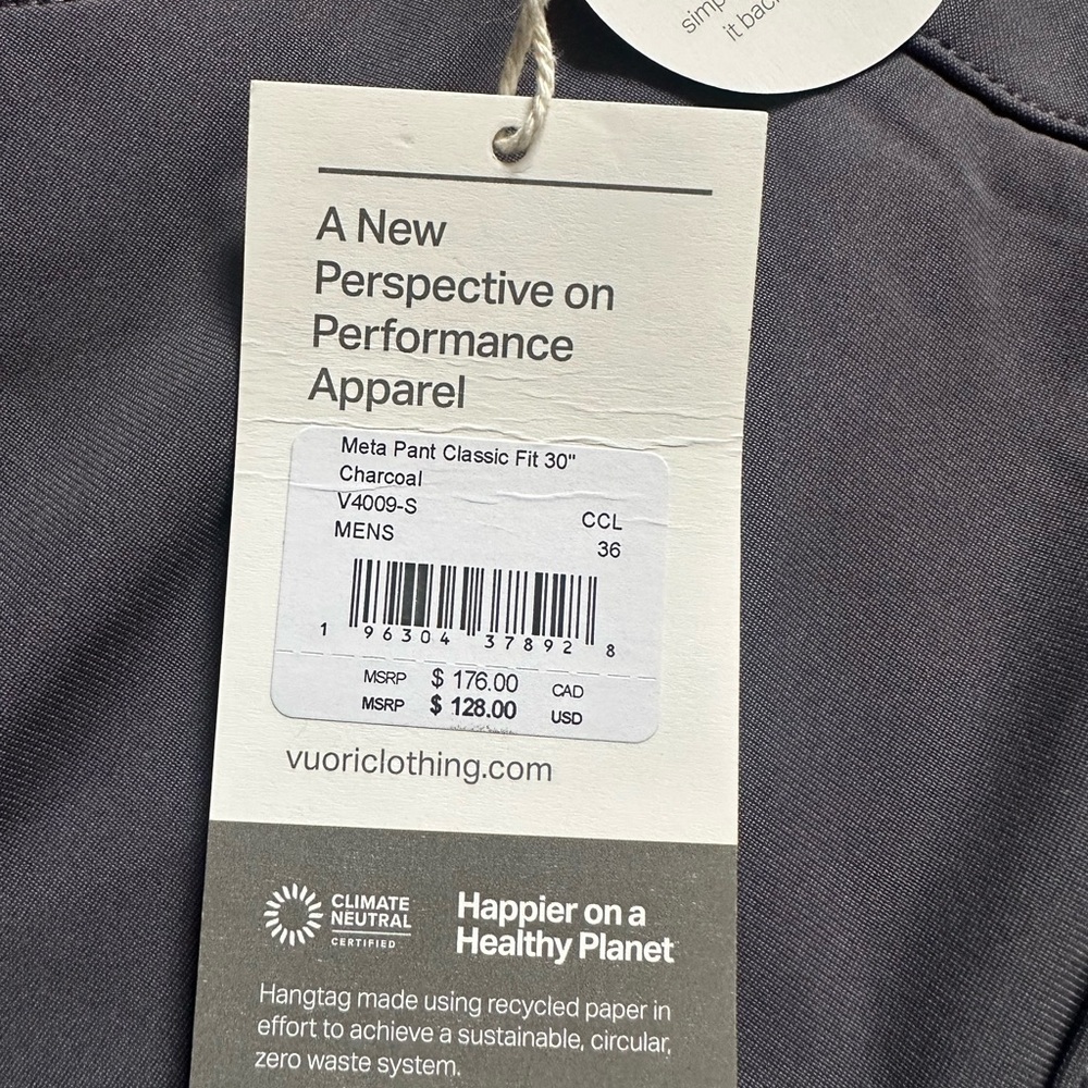 NWT Vuori Meta Pants Classic Fit - Picture 2 of 2